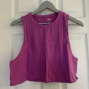 DSG Purple Cropped Muscle Tank Top Size Large | Athletic Crop Workout Top